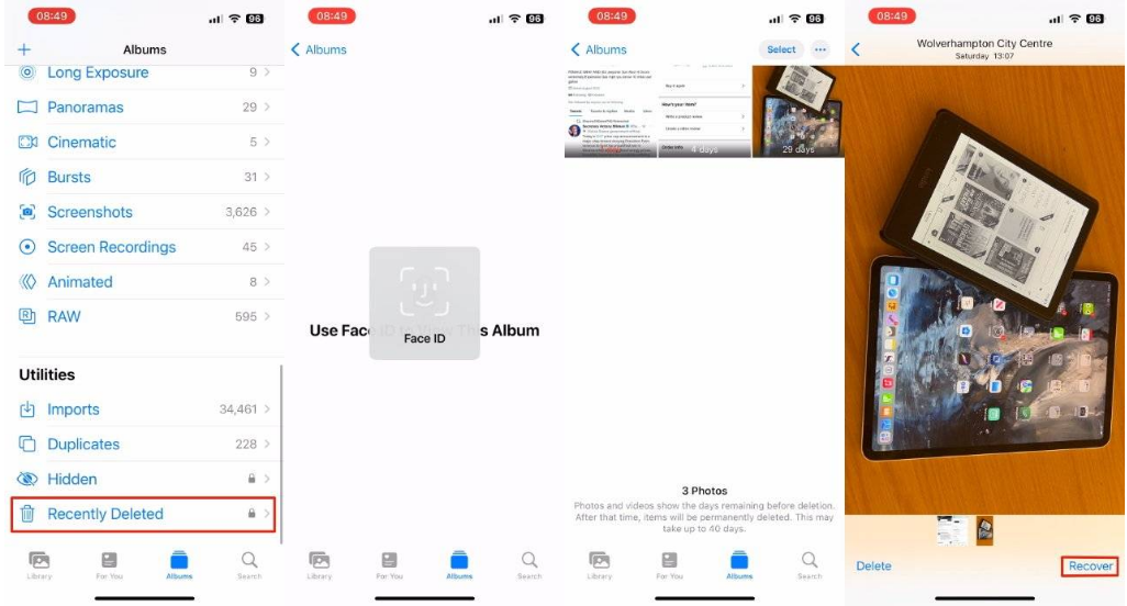 麻城苹果14维修分享 iPhone14 上恢复已删除的照片 